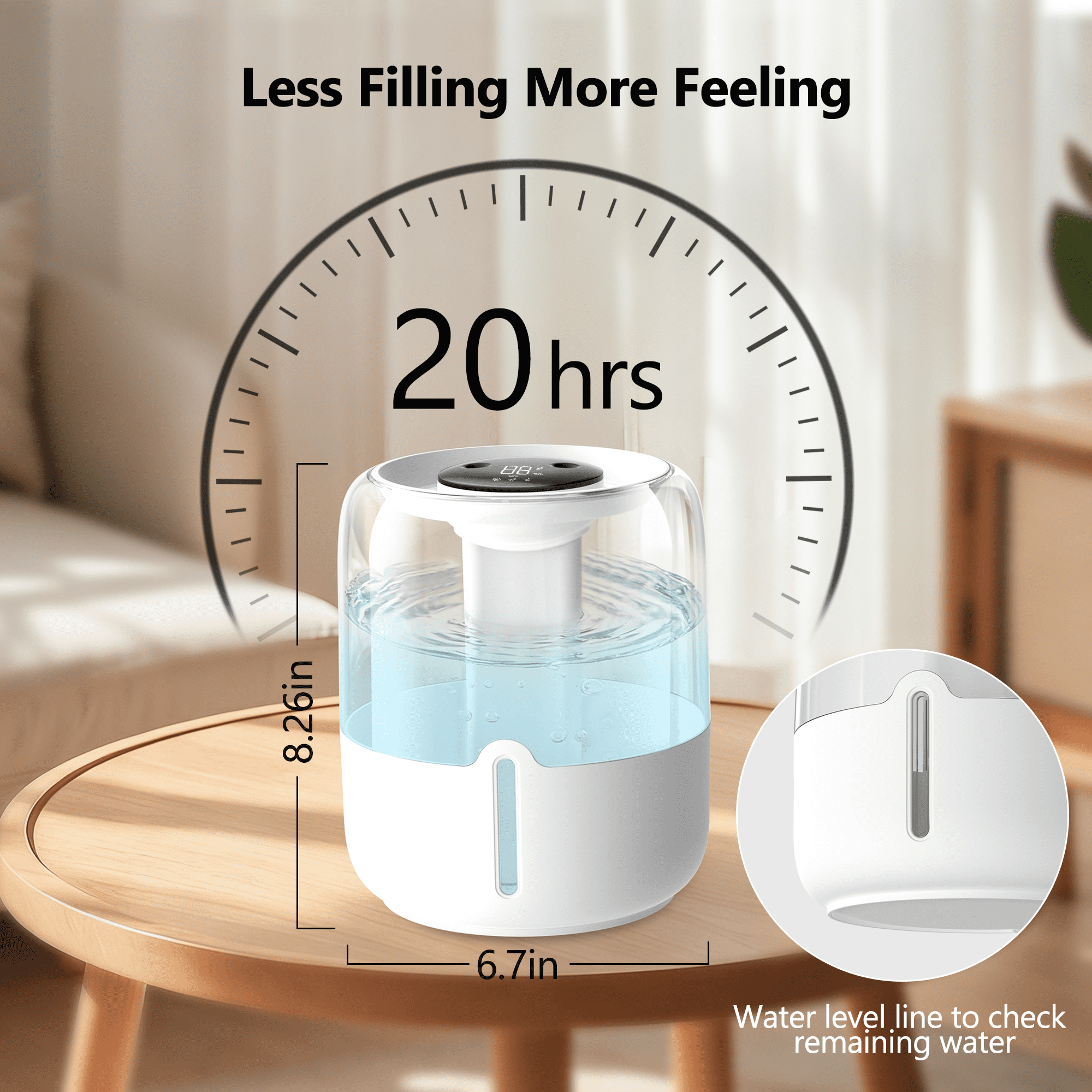 BCOOSS 4L Cool Mist Humidifier for Room Home Top Fill Ultrasonic Air Humidifier and Vaporizer with Humidity Sensor