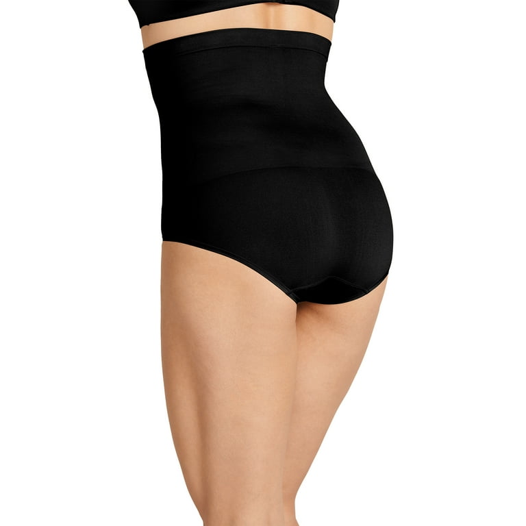 Buy Loungeable Womens High Waist High Leg Logo Elastic Briefs Black