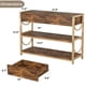 thumbnail image 4 of Yeshouse Consola ligera de lujo con cajones, mesa de entrada con 2 estantes para pasillo, mesa de sofá rústica marrón con estructura dorada en forma de U y patas ajustables, 4 of 7