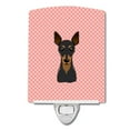 thumbnail image 1 of Carolines Treasures BB1240CNL Checkerboard Pink Min Pin Ceramic Night Light, 1 of 1
