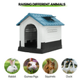 thumbnail image 3 of Magshion Folding Large Dog House Outdoor Plastic Doghouse with Adjustable Skylight and Elevated Base Water Resistant Pet House for Small, Medium, and Large Dogs (Blue, L23.5" W30.5" H30.0"), 3 of 11