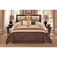 thumbnail image 2 of WPM WORLD PRODUCTS MART 7 Pieces Complete Bedding Ensemble Beige Brown Gold Luxury Embroidery Comforter Set Bed-in-a-Bag Bedding- Yasmen King, 2 of 4