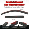 thumbnail image 3 of Ikon Motorsports In Channel Window Visors for 2001-2007 Toyota Highlander Acrylic Smoke Rain Guards Side Door Deflectors 4PCS, 3 of 9