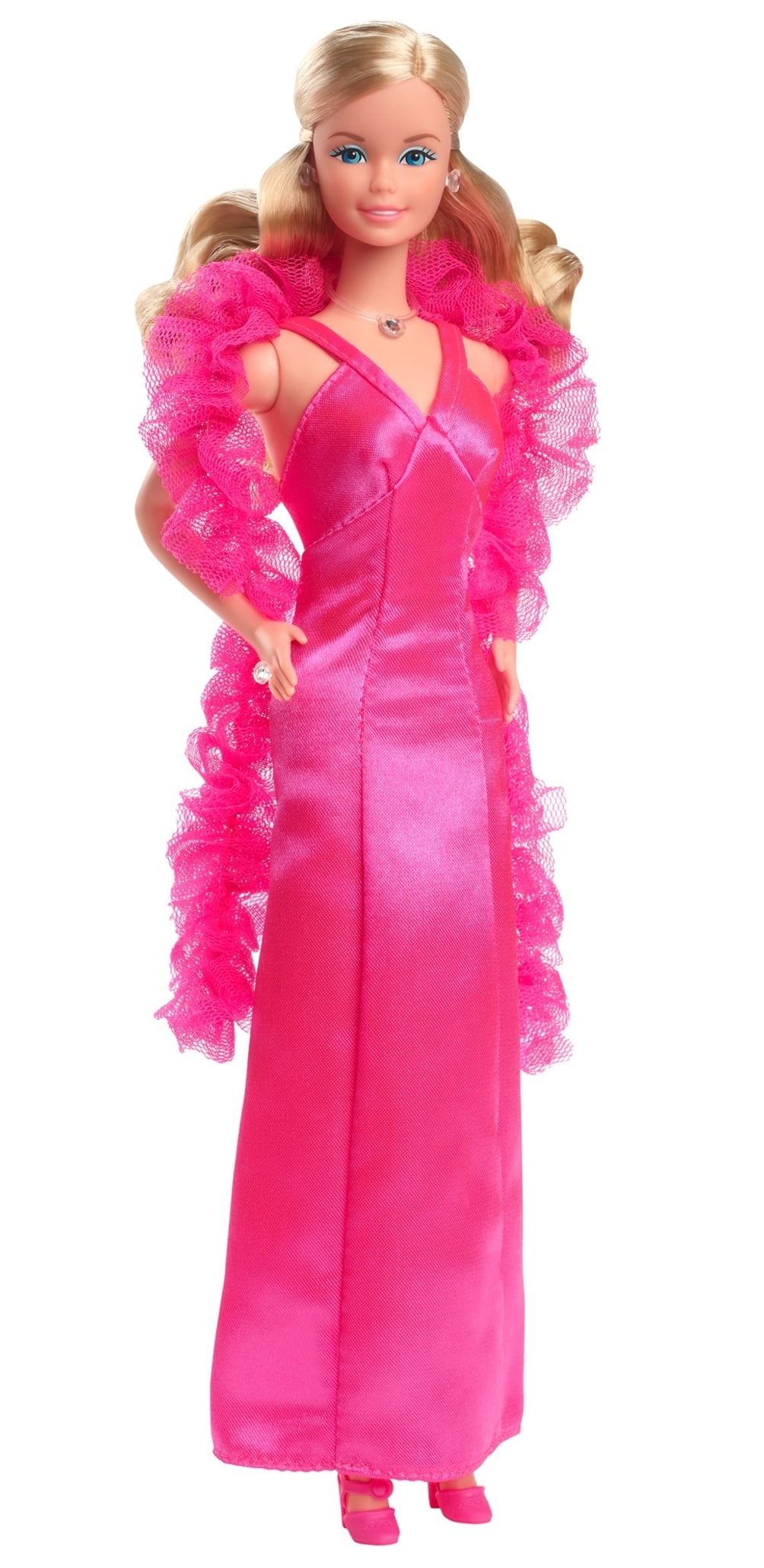 teksten koolstof apotheek Barbie Signature 1977 Superstar Reproduction Doll in Fabulous Pink Gown  with Ruffle Boa - Walmart.com
