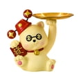 thumbnail image 1 of Escultura de estatua de gato, adorno decorativo moderno con bandeja, organizador de escritorio para Amarillo, 1 of 9