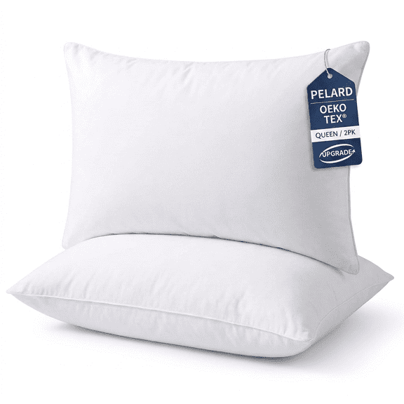 PELARD Queen Size Bed Pillows , Hypoallergenic Hotel Collection Pillows for Bed 2 Pack