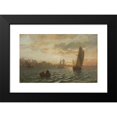thumbnail image 2 of Hans Gude 14x10 Black Modern Framed Museum Art Print Titled - View from the Oslofjord (1866), 2 of 5