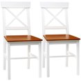 thumbnail image 1 of HOMCOM Chaises de Salle à Manger en Bois Style Ferme Lot de 2 avec Dossier Croisé, 1 of 10