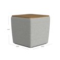 thumbnail image 5 of Otomana de almacenamiento Benzara Mody de madera, 48 cm, con parte superior elevable, gris, 5 of 5