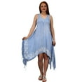 thumbnail image 4 of Peach Couture Womens Denim Asymmetric Hem Caftan Tank Dress Tunic Cover Up, 4 of 8