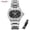 Silver+black, variant on SKMEI Women's Watch, Quartz Analog Dress Watch with Slim Stainless Steel Band Watch for Ladies