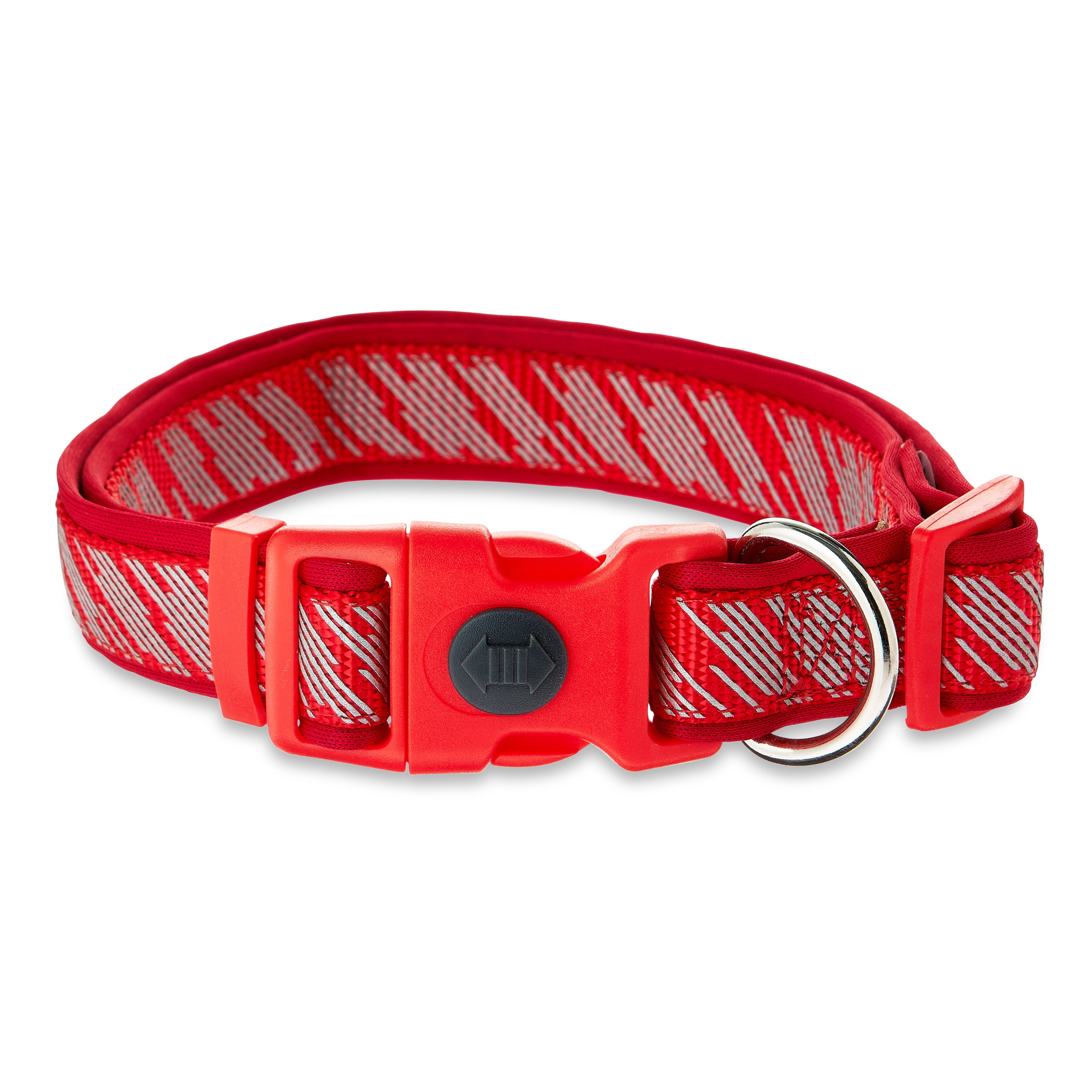 Vibrant Life Padded Reflective Dog Collar, Red, Large