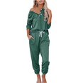 thumbnail image 2 of Sweatpants Women‘s Suit 2-Piece Button Pullover Drawstring Sweatpants Casual Wear Set, 2 of 6