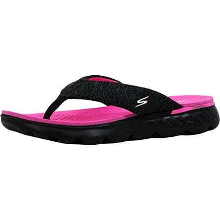 

Skechers Women s On The Go 400 Vivacity Thong Sandal Black/Hot Pink 9