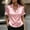 Blouses-Pink, variant on Gamivast Satin Shirts for Women Slim Fitted Short Sleeve Button Down Blouses Satin Lapel Collar Casual Work Office Blouse Tunic Tops Trendy Solid Outfit