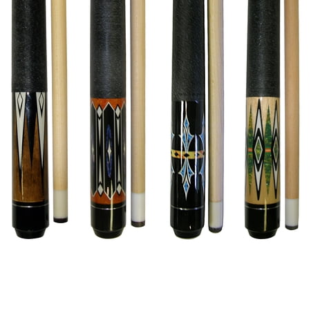 Lot of 4 - 58 " 2 Piece Hardwood Maple Pool Cue Billiard