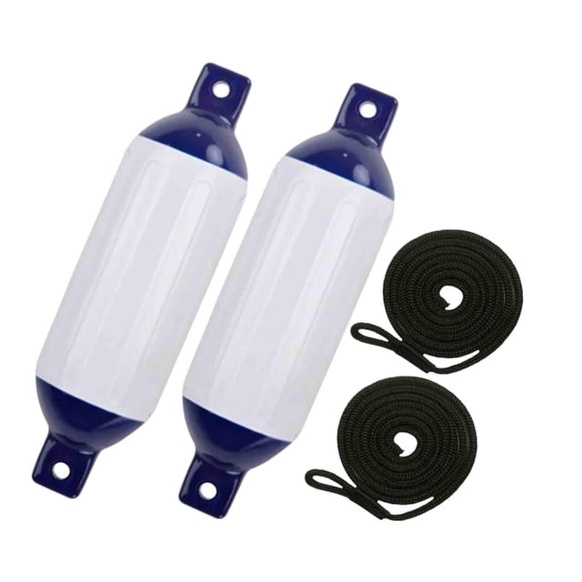 koolsoo 2 Pieces Boat Fenders Easy Installation Boat Accessory for Fishing Boat G0 Black Blue Rope