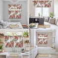 thumbnail image 6 of Cardinal Bird Kitchen Curtains Sets for Windows 24 Inch Length, Winter Poinsettia Pine Cones Berry Wood Rod Pocket Window Treatments Tier Curtains and Valances Set for Bedroom/Bathroom, 6 of 8
