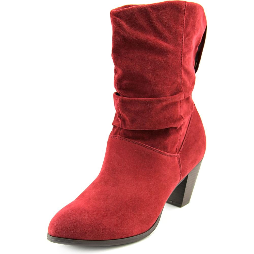 Rampage Rampage Trixen Women Round Toe Synthetic Red Mid Calf Boot