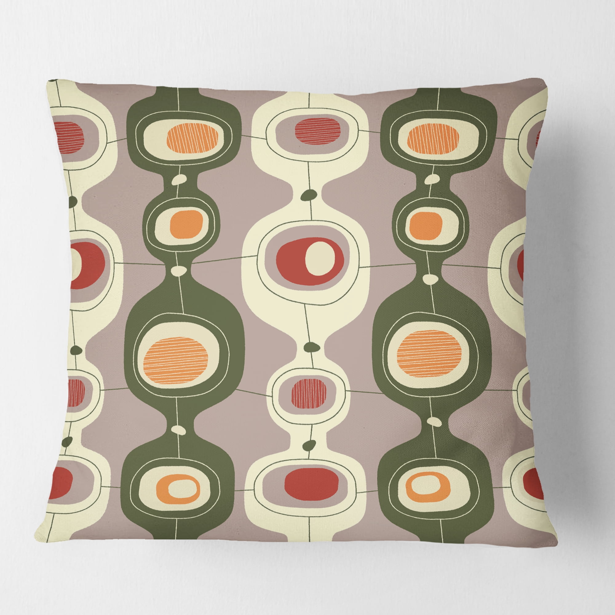 Designart Retro Abstract Design X' Mid-Century Modern Throw Pillow - 18x18