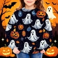 thumbnail image 6 of WQNVRNR Girl Halloween Sweatshirt Pumpkin Ghost Graphic Pullover Casual Crew Neck Long Sleeve Tops Shirt Multicolor 5-6 Years, 6 of 6