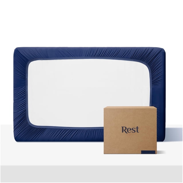 Rest Evercool+ Sábana Bajera Ajustable Tamaño Doble Azul Medianoche 13 Pulgadas De Profundidad (Hasta 15) Ropa De Cama Transpirable Para Personas Que Duermen Calientes Y Sudores Nocturnos Con Hilo Pla