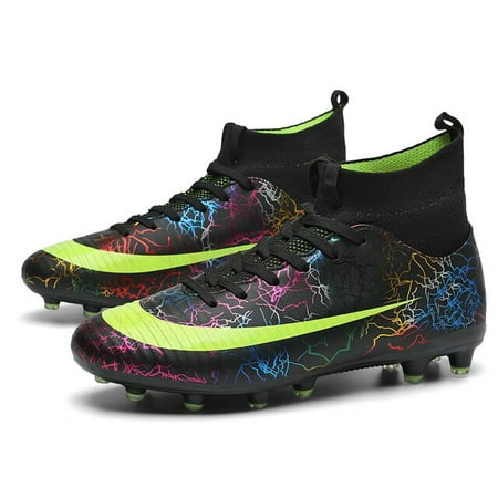 

Unisex Men Kids Football Shoes Cleats Outdoor Training Sock Boots Breathable Long Spikes Turf Futsal Soccer Sneakers 46 47 48