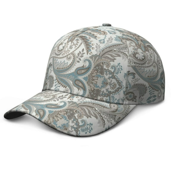 Ethnic Abstract Snapback Hat - Artistic Bohemian Paisley Pattern Sun Protection Cap for Hiking