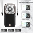 thumbnail image 4 of Ventilador USB Mini ventilador colgante silencioso, recargable por USB 5000 mAh con 3 velocidades, ventilador plegable y portátil para el hogar, la oficina y los viajes (negro) JM, 4 of 5