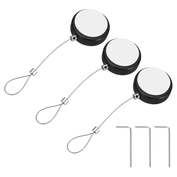 Uxcell Cable Retráctil de Control Remoto 3.3ft (1M) 5.29oz, 3PCS Lazo de Seguridad con 2 Bloqueos para TVs y Tablets