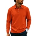 thumbnail image 2 of Vxararl Men's Polo Shirts Light Blue Quick Dry Mens Long Sleeve Tee Shirts Moisture Wicking Athletic Workout Golf Polo Shirts for Men Saffron S, 2 of 9