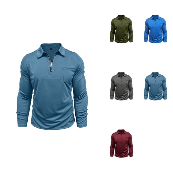 Long Sleeve Shirt With Zipper Pocket Athletic Performance Pullover Top For Sports And Casual Wear