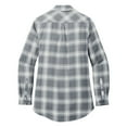 thumbnail image 4 of Yellow Rooster Flannel Shirts For Women Plaid Jackets Long Sleeve Button Down Grey/ Cream Open Plaid L, 4 of 5