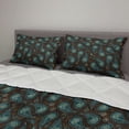 thumbnail image 2 of Paisley Comforter & Sham Bedding Set, Modern Mosaic Like Circled Design with Teardrop Shaped Art Print, 3 pcs Duvet Set Microfiber Filling Quilt, 5 Sizes, Brown Blue and Dark Blue, by Ambesonne, 2 of 4