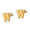 thumbnail image 2 of Auriga Fine Jewelry 925 Sterling Silver Gold-plated Letter W Initial Post Stud Earrings for Women, 2 of 4