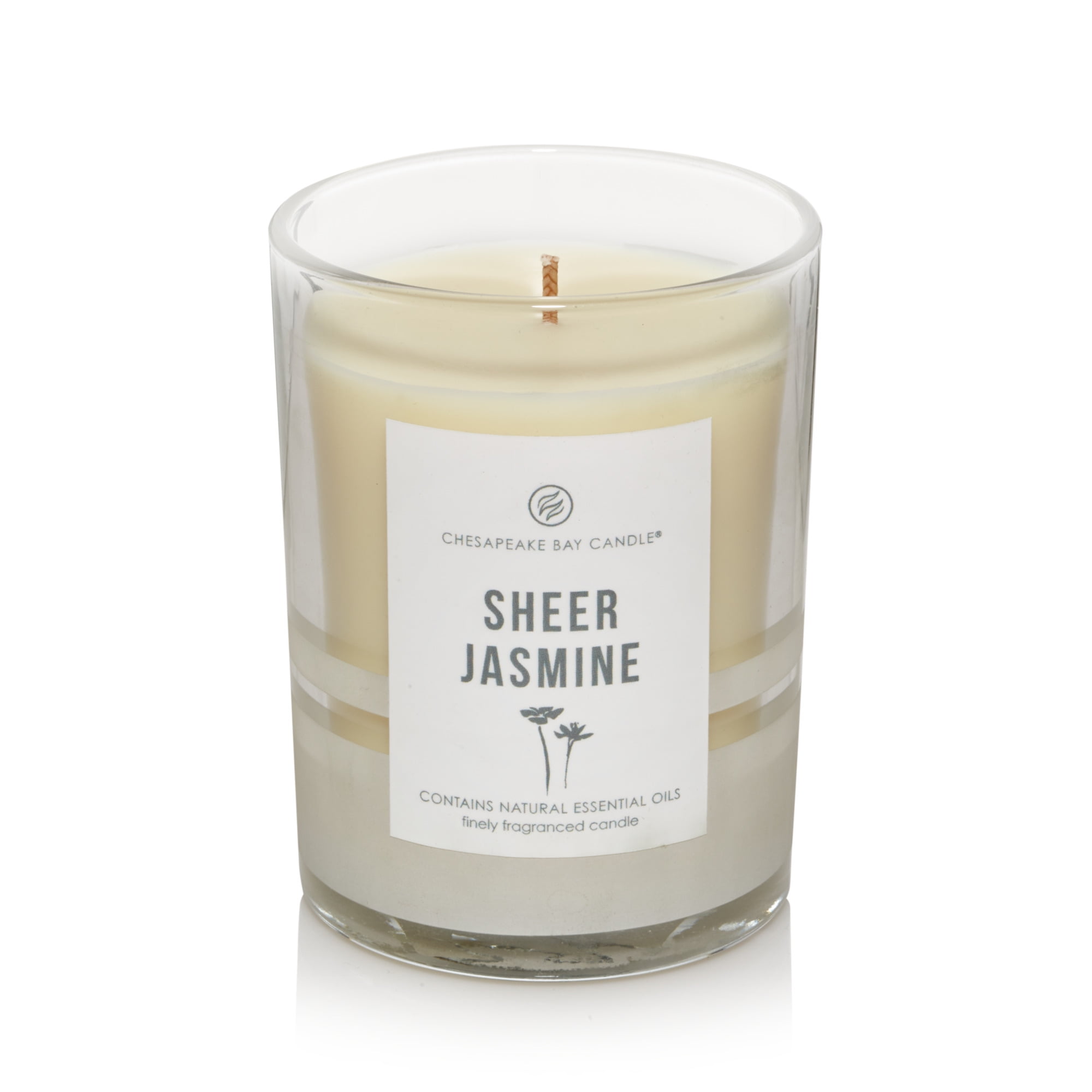 Chesapeake Bay Candle Minimalist Collection Sheer Jasmine- 8oz Half-Frosted Jar Candle