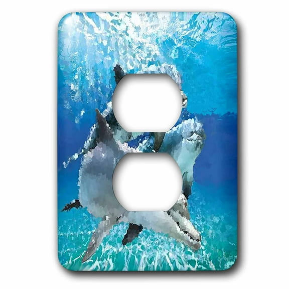 3dRose, Dolphins, 2 plug outlet cover