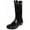 Black Gloss, variant on Norty Women's Hurricane Rain Boots – Waterproof Mid-Calf Length 11 inch Rubber Winter Spring and Garden Boots - runs a 1/2 size large