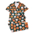 thumbnail image 2 of MuXiKeJi Clothes Halloween Pajamas Women 2 Piece Set Holiday Pjs Long Sleeve Shirts and Pants Ghosts Graphic Spooky Season Sleepwear,Women Halloween Pajama Sets, 2 of 8