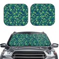 thumbnail image 2 of Windshield Sun Shade, Math Letter Print Green Foldable Car Sun Shade Windshield For Front, 2 Pieces, 2 of 4