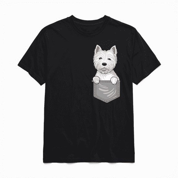 Westie Dog In Pocket Cute West Highland White Terrier Dog T-Shirt