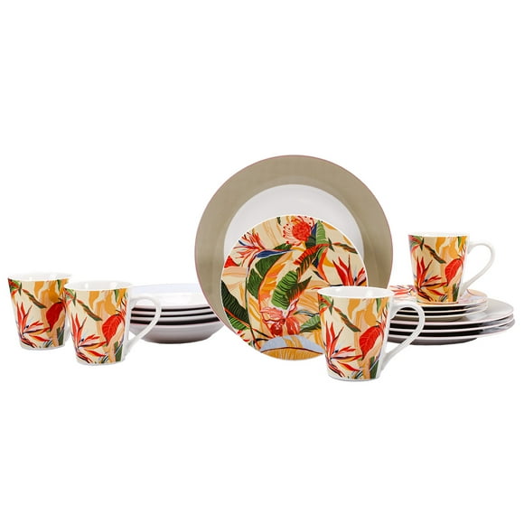 Vajilla de Porcelana Crown Baccara 16 piezas para 4 personas Paradise