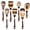 Engineered Wood-Pakkawood 7 PCS Brown, variant on 7-Piece Blue Pakkawood Kitchen Utensil Set for Cooking