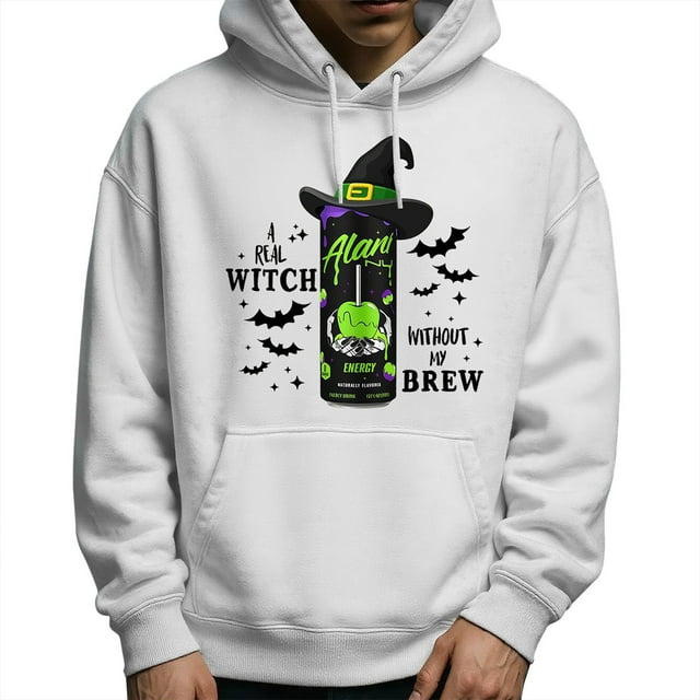 LUOGENLI Chandails à Capuchon pour Hommes avec Motifs Chandail à Capuchon Graphique d'Halloween Chandail Molletonné à Enfiler Manches Longues Veste Décontractée avec Imprimé pour l'Automne et l'Hiver Tenue Confortable Blanc Taille g
