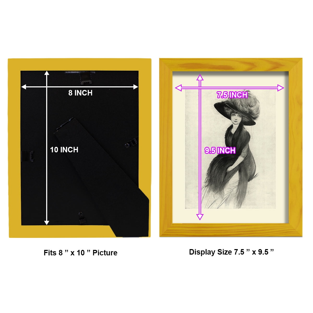 Feather Hat II -Framed Print w/glass-Sunflower Yellow