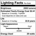 thumbnail image 4 of 20W A21 LED 4000K Medium base 220 deg. Beam Angle 120-277v, 4 of 4