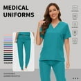 thumbnail image 2 of VIAOLI Women's Scrubs Set - Stretchy Medical Uniform with Pockets, for Nurses & Doctors, S-XXL, Multi-Color, 2 of 6