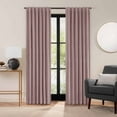 thumbnail image 2 of Eclipse Luxury Cotton Velvet 100% Blackout Rod Pocket Back Tab 96" x 50" Curtain Window Panel in Dusty Rose, 2 of 7