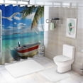 thumbnail image 7 of Orinice Beach Sunshine Shower Curtain Decorated with Fabric on Ocean Beach, Beach Perspective View 72x72 Inch Hawaii Seashore Summer Coastal Seaside Seascape 12 Hooks Waterproof 36x72, 7 of 7