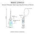 thumbnail image 4 of Womens Ethiopian Opal Drop Earrings with Moissanite - 2 Carat - AAA Grade, 10K White Gold, 4 of 7